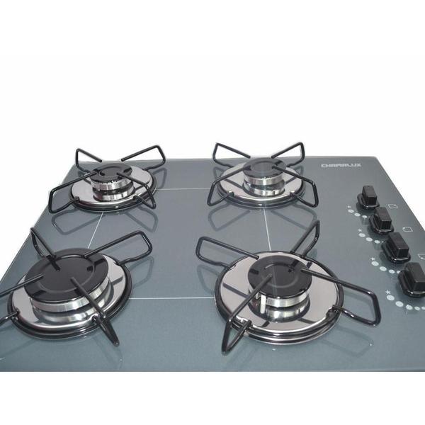 Imagem de Fogão Cooktop Ultra Chama 4 Bocas Chamalux Prata - Bivolt