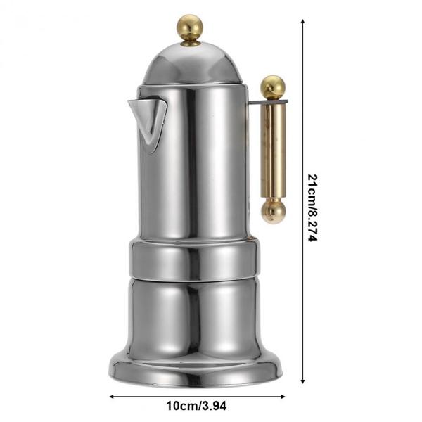 Imagem de Fogão de aço inoxidável Moka Pot Wokex, cafeteira de 4 xícaras