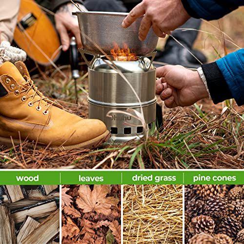 Imagem de Fogão de Camping Mini Wood: Portátil, em Aço Inoxidável e com Grade