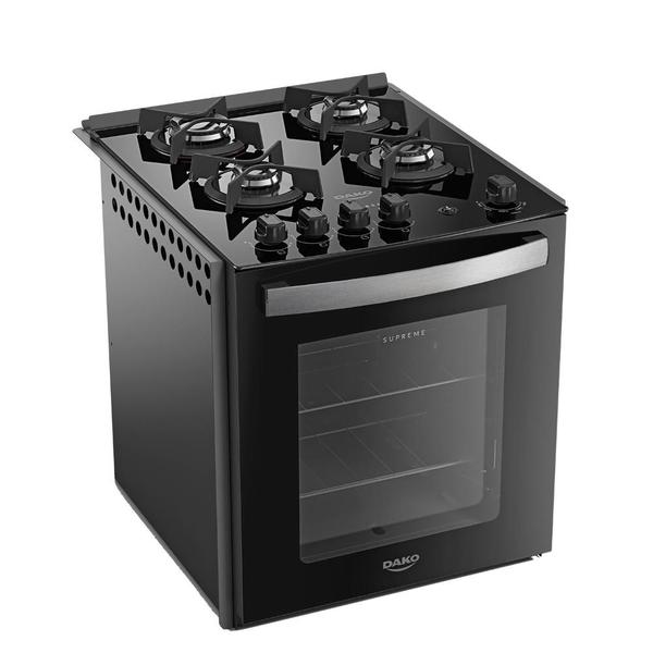 Fogão de Embutir 4 Bocas Preto com Mesa de Vidro Dako Supreme Bivolt Fogão de Embutir 4 Bocas Preto com Mesa de Vidro Dako Supreme Bivolt