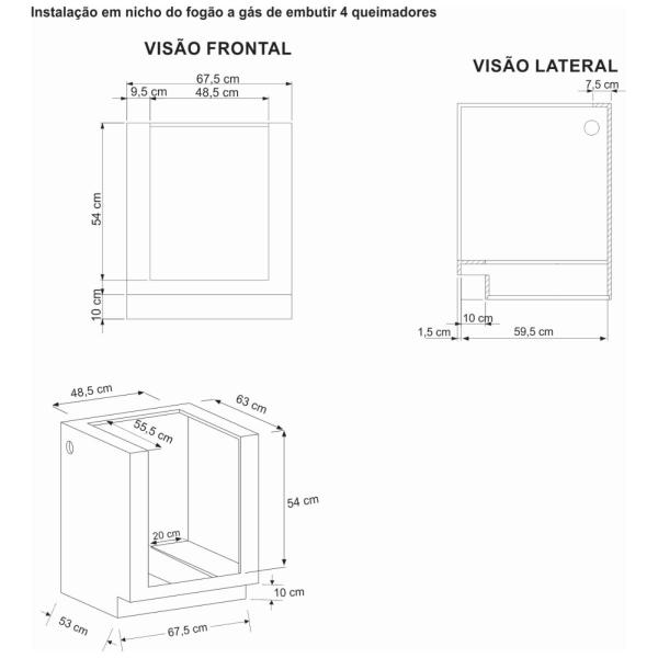 Imagem de Fogao de Embutir 4 Bocas Venax Gaudi Platinum GII Inox Gas Glp