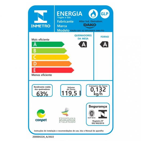 Imagem de Fogão de Embutir 5 Bocas Dako Diplomata Mesa de Vidro e Tripla Chama