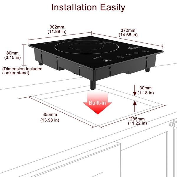 Imagem de Fogão de indução Duxtop BT-200T1/8600BI 1800W 170min Timer