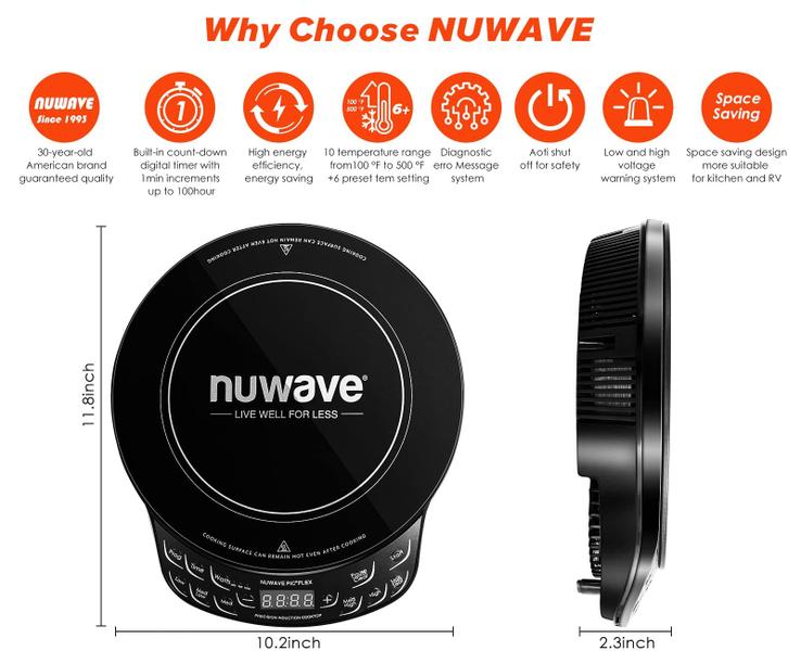 Imagem de Fogão de indução Nuwave Flex Precision 1300W 45 Temp Preto