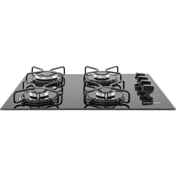 Imagem de Fogão de Mesa Cooktop 4 Bocas Vidro Preto à Gás Suggar FG4004AVP