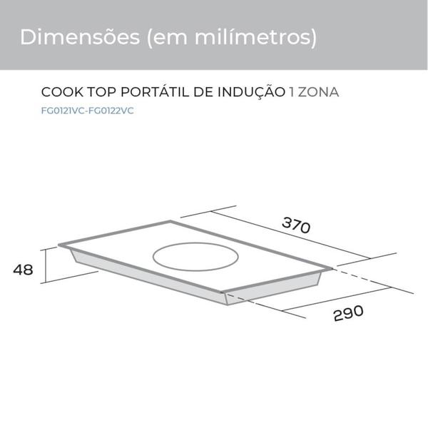 Imagem de Fogão de Mesa Cooktop de Indução 1 Zonas de Aquecimento Suggar