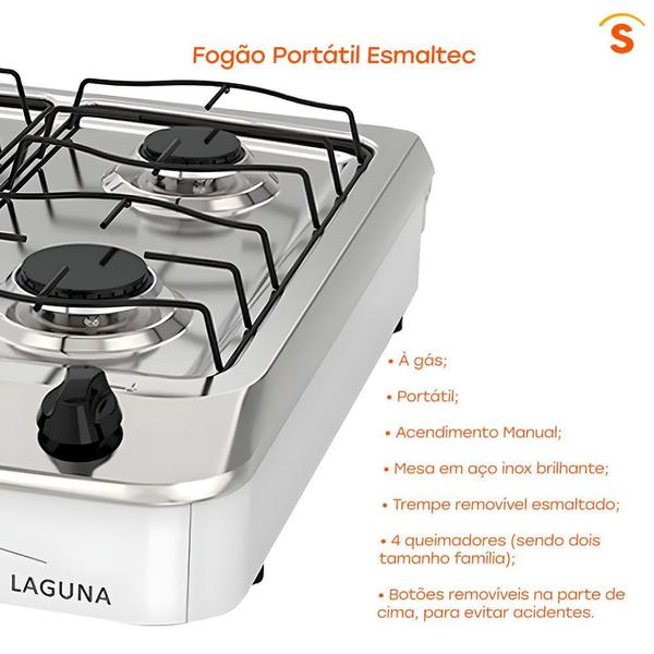 Imagem de Fogão de Mesa Esmaltec Laguna 4 Bocas 4027