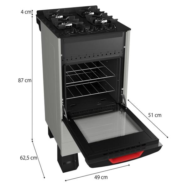 Imagem de Fogão de Piso 4 Bocas Acendimento Automático Mfv4bf Titânio