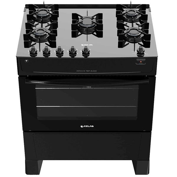 Fogão de Piso Atlas 5 Bocas Mesa Vidro Top Glass