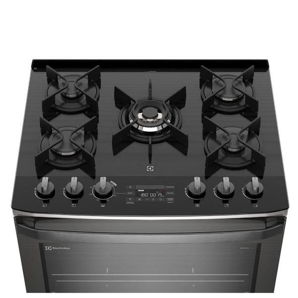 Imagem de Fogão de Piso Electrolux Expert com Função Air fryer, Mesa de Vidro e PerfectCook360  05 Bocas Cinza - FE5AP