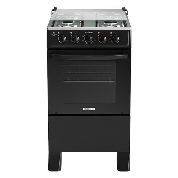 Fogão de Piso Itatiaia 4 Bocas Star Clean New - Acendimento Manual, Preto