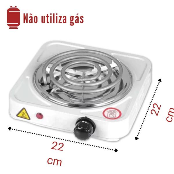 Imagem de Fogão Elétrico 1 Boca Portátil Espiral 1000W Fogareiro 110V