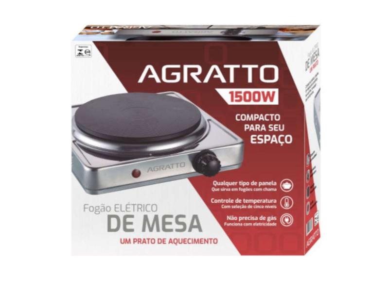 Imagem de Fogão Elétrico Agratto Inóx 1 Boca 1.500W 220V