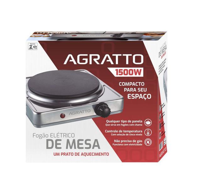 Imagem de Fogão Elétrico Portátil 1 Boca Inox 1500W 220V Agratto