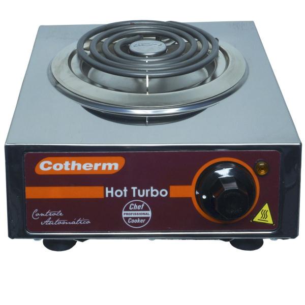 Imagem de Fogão Elétrico Portátil de Mesa 1 Boca 1250W Hot Turbo Inox 220V Resistência Blindada Cotherm 2446