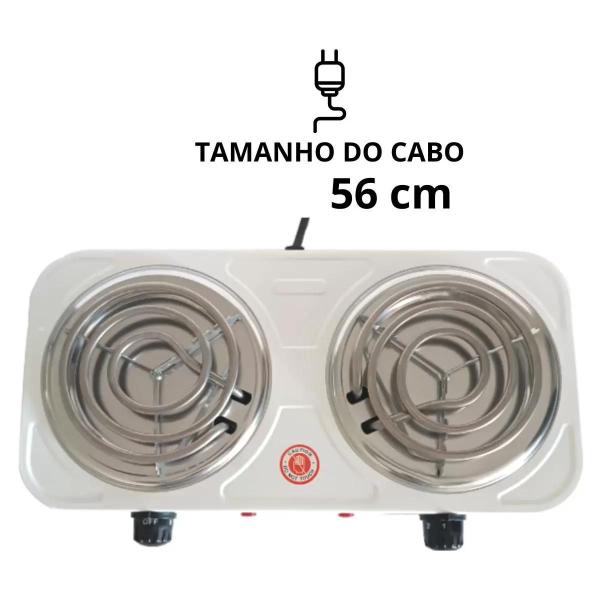 Imagem de Fogão Elétrico Portátil Espiral 110v Camping 2 Boca 2000w