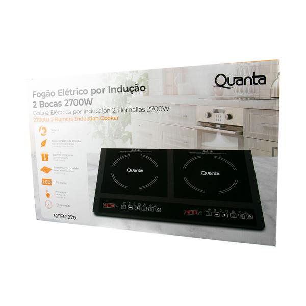 Imagem de Fogao Eletrico Quanta QTFGI270 - 2700W - 2 Bocas - Inducao - 220V - Preto