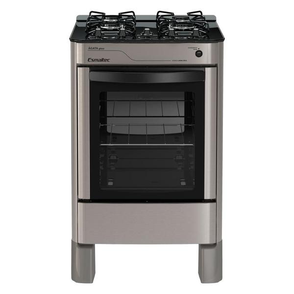 Imagem de Fogão Esmaltec Ágata Glass 4 Bocas Inox Forno Limpa Fácil e Acendimento Automático