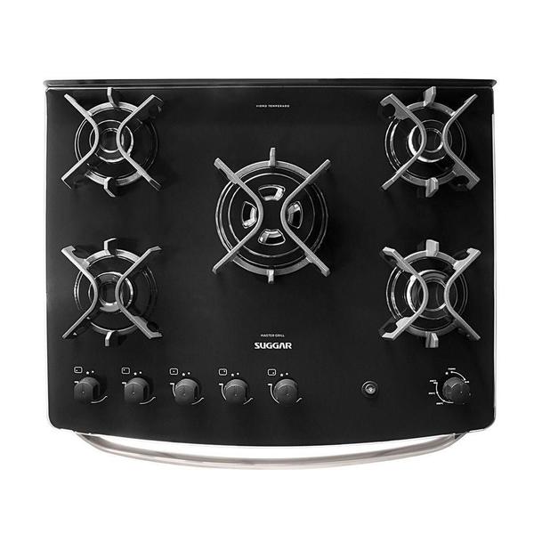Fogão FGVMTG511PT Master Grill 5 Bocas Suggar Preto 110V Imagem de Fogão FGVMTG511PT Master Grill 5 Bocas Suggar Preto 110V