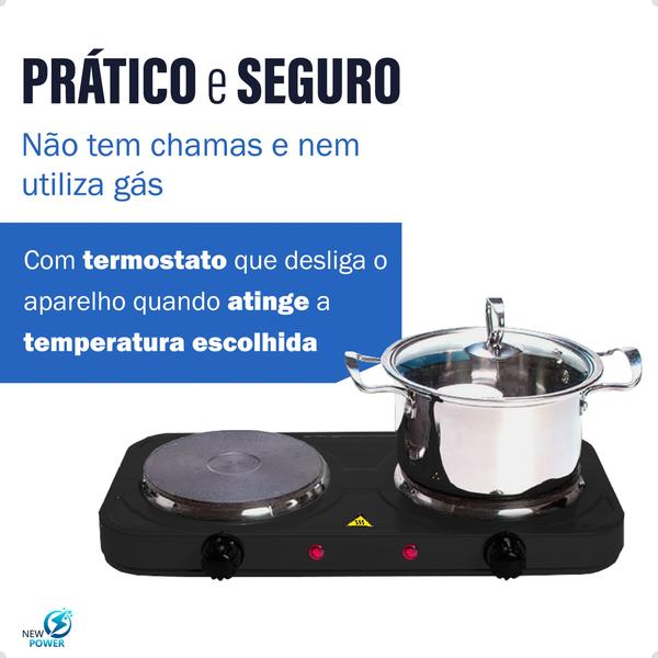 Imagem de  Fogão Fogareiro De Indução Cooktop Portátil Elétrico 2 Bocas 2500w Linha Premium