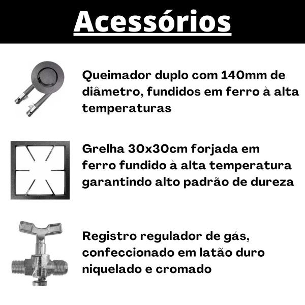 Imagem de Fogão Industrial 1 Boca QD 30x30cm Baixa Pressão de Piso P5