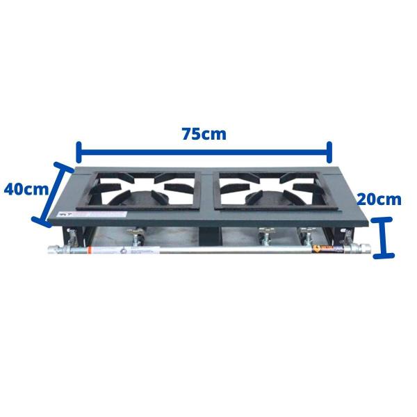 Imagem de Fogão Industrial 2 Bocas 2QS Baixa Pressão P5 de Mesa Metalfour