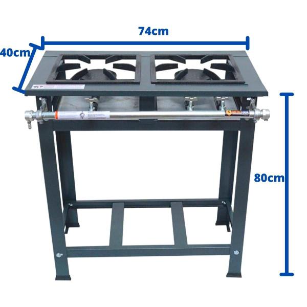 Fogão Industrial 2 Bocas 2QS Baixa Pressão P5 de Piso Metalfour Imagem de Fogão Industrial 2 Bocas 2QS Baixa Pressão P5 de Piso Metalfour