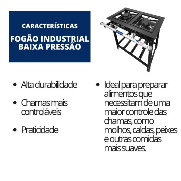 Imagem de Fogão Industrial 2 Bocas 30x30 Baixa Pressão P7 JCN