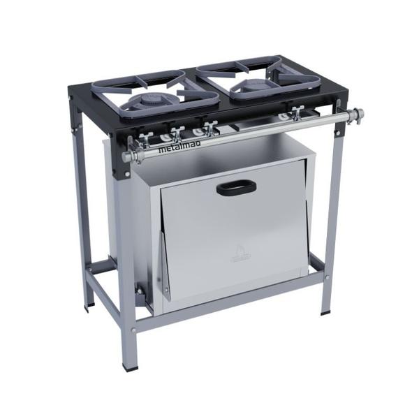 Fogão Industrial 2 Bocas 30x30 com Forno Metalmaq Imagem de Fogão Industrial 2 Bocas 30x30 com Forno Metalmaq