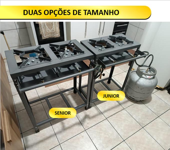 Imagem de Fogão Industrial 2 Bocas Alta Pressão com mangueira e registro 2 Tamanhos