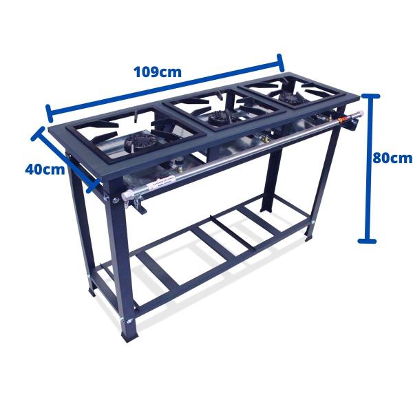 Imagem de Fogão Industrial 3 Bocas 30x30 Alta Pressão P5 MetalFour