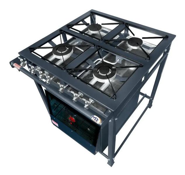 Imagem de Fogão Industrial 4 Bocas 30x30 P5 Grelha Aço Forno T. Vidro