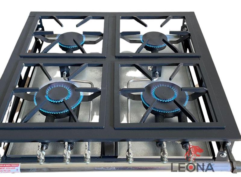 Fogão Industrial 4 Bocas 30x30 P7 Forno 85 Lts Tampa Vidro - MR FOGOES Imagem de Fogão Industrial 4 Bocas 30x30 P7 Forno 85 Lts Tampa Vidro