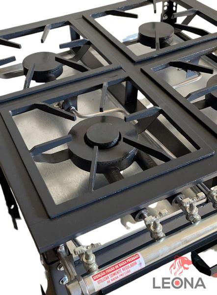Fogão Industrial 4 Bocas 30x30 P7 Forno 85 Lts Tampa Vidro - MR FOGOES Imagem de Fogão Industrial 4 Bocas 30x30 P7 Forno 85 Lts Tampa Vidro