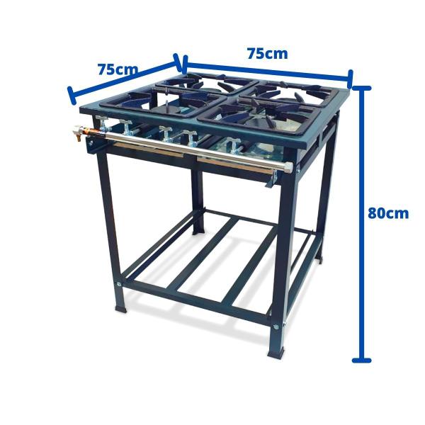 Imagem de Fogão Industrial 4 Bocas Baixa Pressão P5 4QS MetalFour