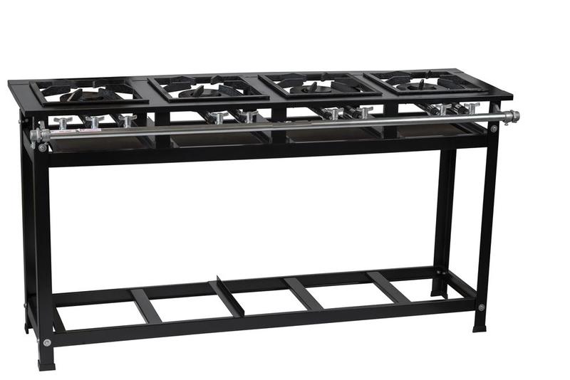 Fogão Industrial 4 bocas Duplas 30x30 em Linha Baixa Pressão - LEONA Imagem de Fogão Industrial 4 bocas Duplas 30x30 em Linha Baixa Pressão