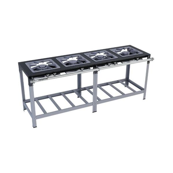 Fogão Industrial 4 Bocas em Linha 40x40 Luxo Metalmaq Imagem de Fogão Industrial 4 Bocas em Linha 40x40 Luxo Metalmaq