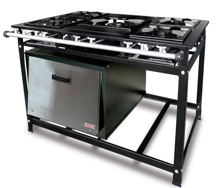 Fogão Industrial 5 Bocas Baixa Pressão P7 Forno 87 Litros - CRISTAL AÇO Imagem de Fogão Industrial 5 Bocas Baixa Pressão P7 Forno 87 Litros