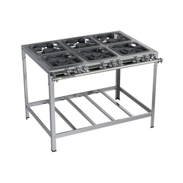 Fogão Industrial 6 Bocas 30x30 Inox Top Metalmaq Imagem de Fogão Industrial 6 Bocas 30x30 Inox Top Metalmaq