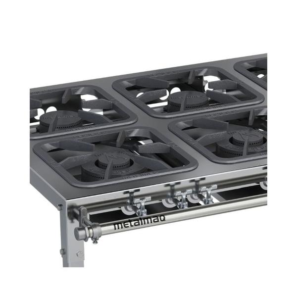 Fogão Industrial 6 Bocas 30x30 Inox Top Metalmaq Imagem de Fogão Industrial 6 Bocas 30x30 Inox Top Metalmaq