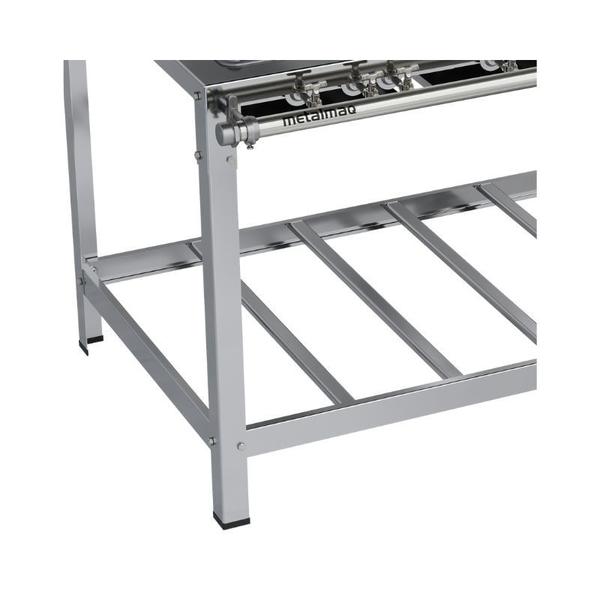 Fogão Industrial 6 Bocas Duplas 30x30 Aço Inox Metalmaq Imagem de Fogão Industrial 6 Bocas Duplas 30x30 Aço Inox Metalmaq