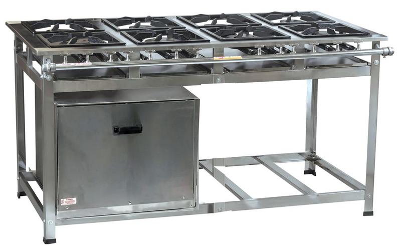 Imagem de Fogão Industrial 8 Bocas 30x30 P5 Aço Inox Forno 87 Litros