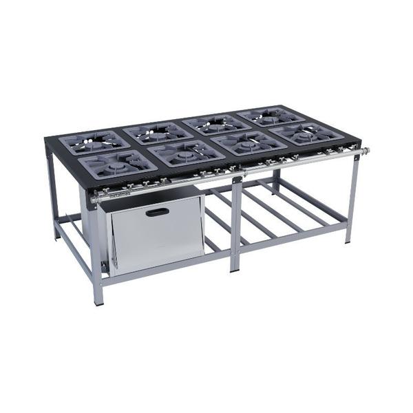 Fogão Industrial 8 Bocas 40x40 com Forno Luxo Metalmaq Imagem de Fogão Industrial 8 Bocas 40x40 com Forno Luxo Metalmaq