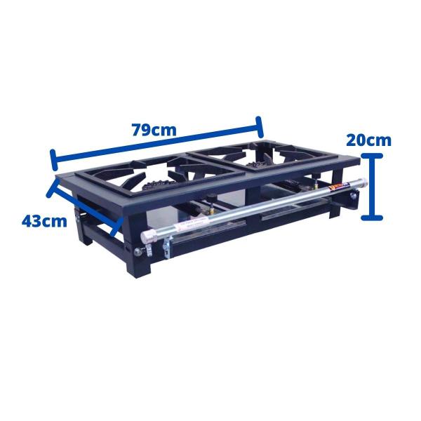 Imagem de Fogão Industrial de Mesa 2 Bocas Alta Pressão P7 MetalFour