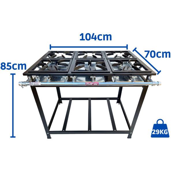 Imagem de Fogão Industrial de Piso 6 Bocas Baixa Pressão QS Itafaz