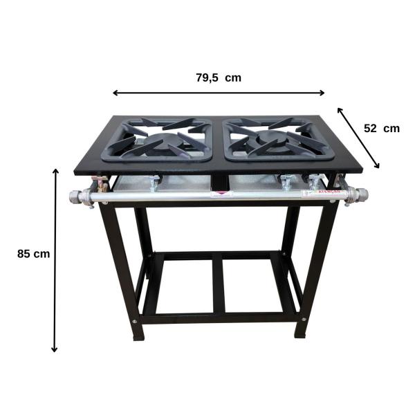 Imagem de Fogão Industrial Gold 2 Bocas 1 QS 1 QD Baixa Pressão Perfil 7 Cefaz