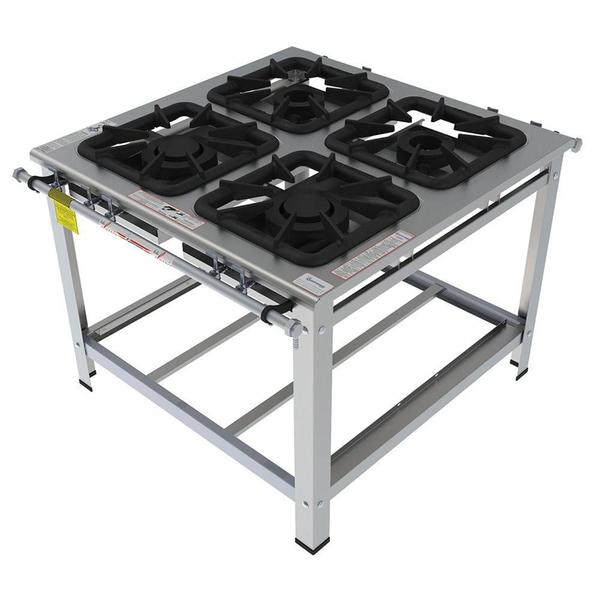 Imagem de Fogão Industrial Inox Gastromaq 4 Bocas Mistas Centro FGI404CM