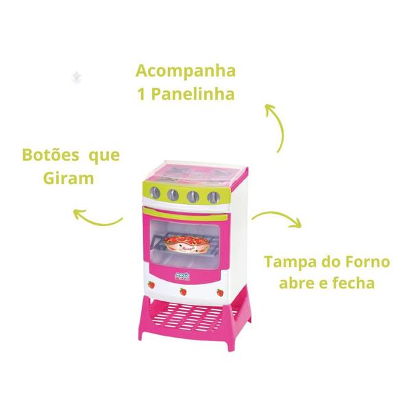 Imagem de Fogão infantil moranguita c/ Acessórios Brinquedo da Magic Toys