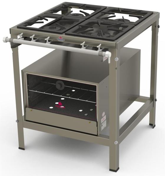 Imagem de Fogão Inox 4 Queimadores Simples (c/ Registro p/ Forno) PMI-400N - Progás