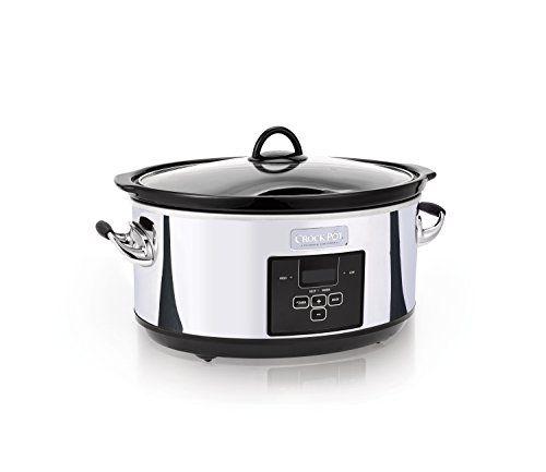 Imagem de Fogão lento Crockpot 7 Quart com controles programáveis e temporizador digital, platina polida